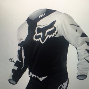 Black and white fox dirt bike jersey